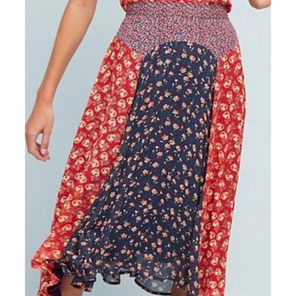 Meadow Rue by Anthropologie Mixed Floral Patchwork Skirt – Size 10 - Picture 1 of 9